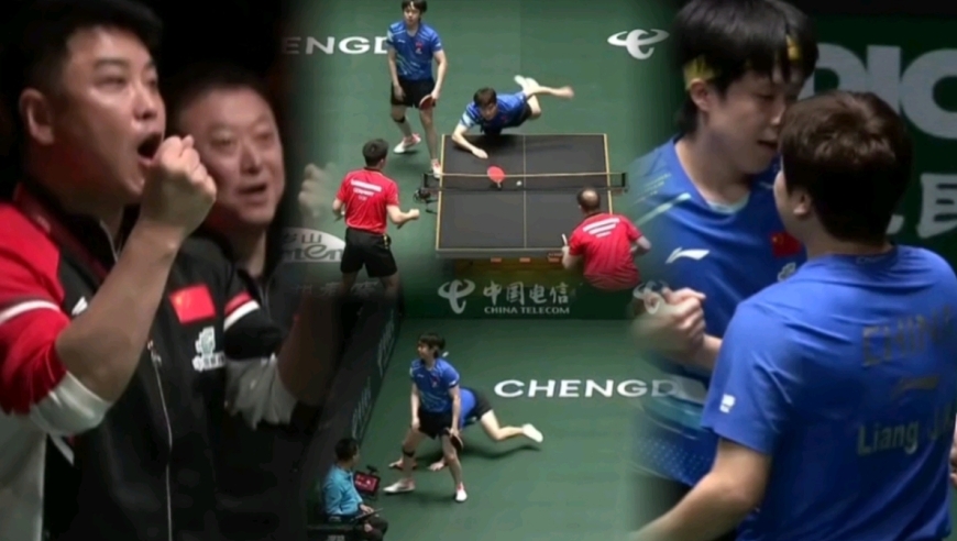 复盘王楚钦梁靖崑惊魂逆转：大胖趴地+扔球拍救险拼了，大头爆冲救赎