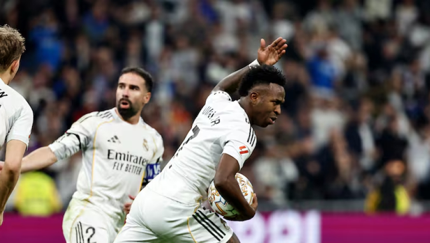 西甲：10人皇马3-2逆转马竞 巴尔韦德进球+红牌维尼修斯两球