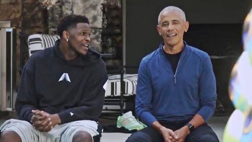 互喷垃圾话！华子与奥巴马拍宣传片 连续切磋篮球乒乓球四子棋