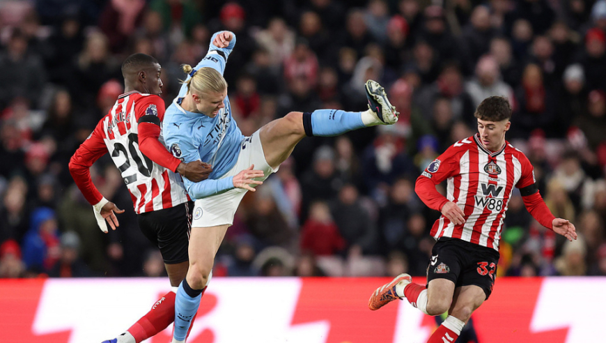 爆冷！英超：曼城0-0桑德兰 8连胜终结+被榜首拉开4分 哈兰德失良机