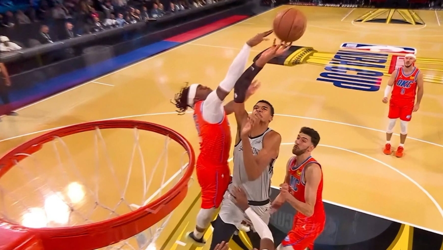 12月14日NBA五佳球｜卡斯尔空中转体展示容错，多尔特不惧文班送上火锅