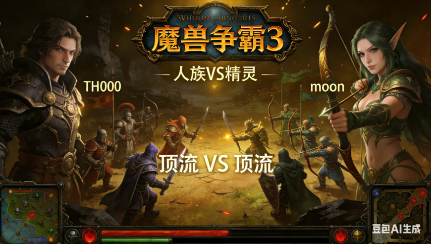 顶流vs顶流 魔兽争霸xiaoy解说moon th000