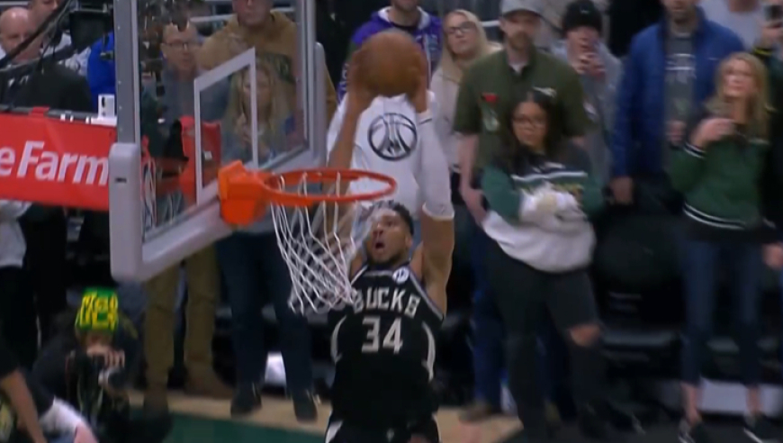 雄鹿黄蜂决胜2分钟：字母离谱失误后上演空接准绝杀 米勒压哨反绝杀失败