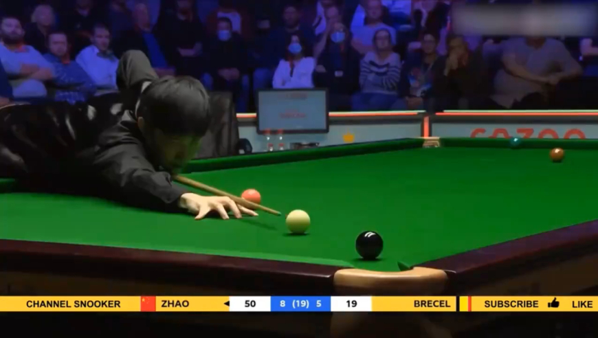 体坛记忆｜ 这就是神！赵心童一杆价值165万的斯诺克，对手大力起手全场嘲笑