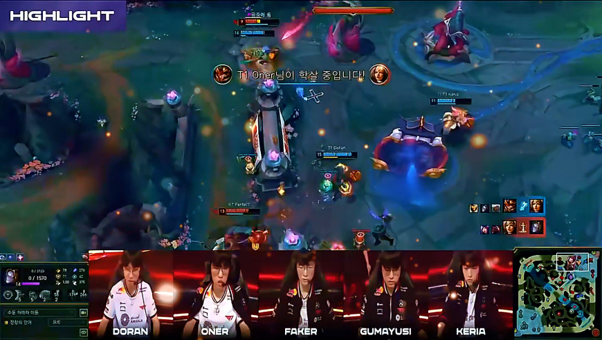 T1 vs KT首局集锦：Faker里程碑之战，T1首局轻取KT