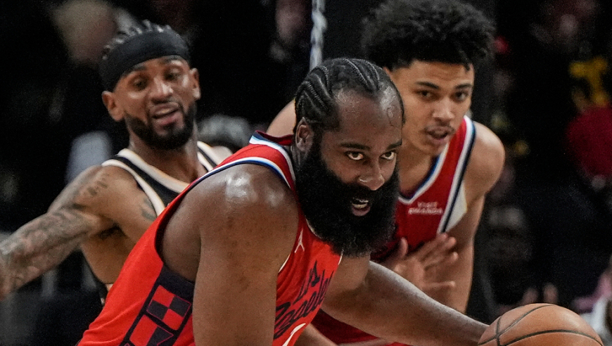 哈登vs老鹰27分9助攻集锦：最高分+最多助攻+最高正负值燃尽了