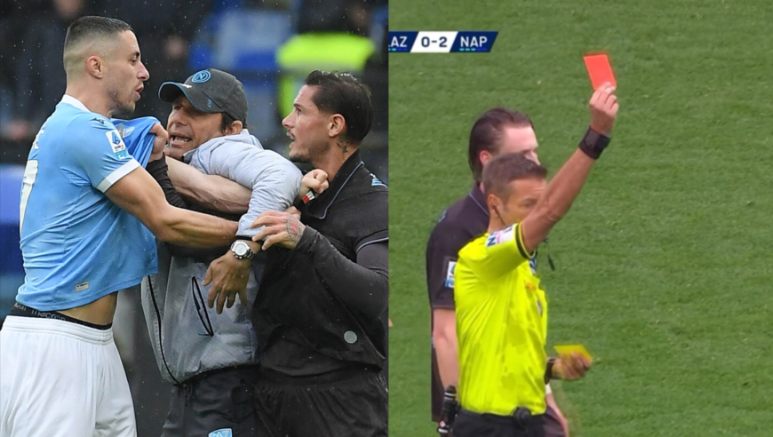 三张红牌！那不勒斯2-0拉齐奥：双方揪衣服对喷孔蒂忙劝架