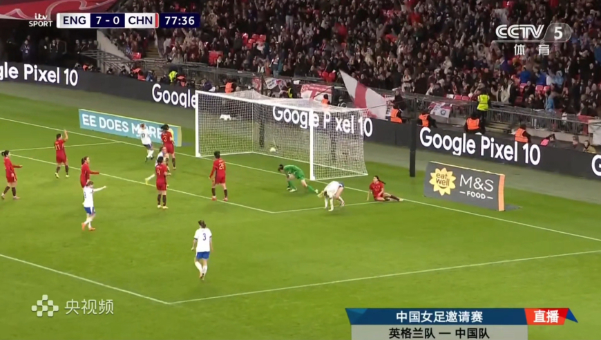 惨案！热身赛-中国女足0-8惨败英格兰，全场遭压制 控球仅3成+6射门2射正！