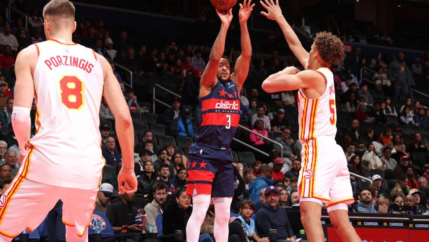 10记三分赛季新高！麦科勒姆vs老鹰集锦：三分13中10狂轰46分