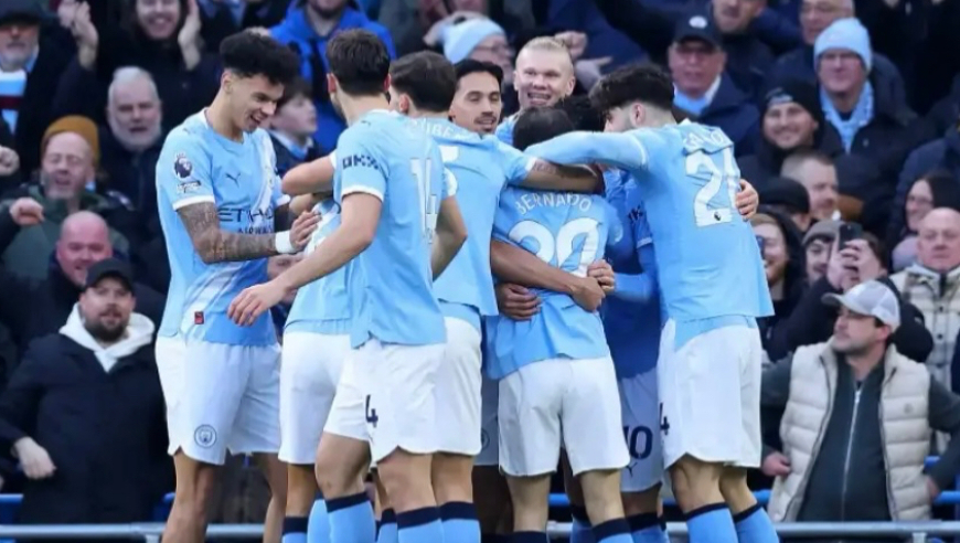 英超：曼城3-0西汉姆联暂登榜首 哈兰德2射1传 赖因德斯破门