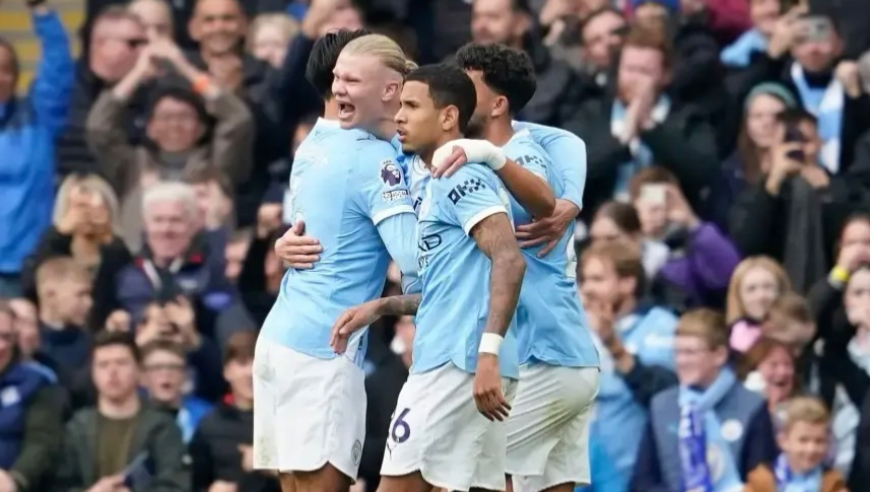 英超：曼城2-0埃弗顿 哈兰德双响 奥赖利、萨维尼奥助攻