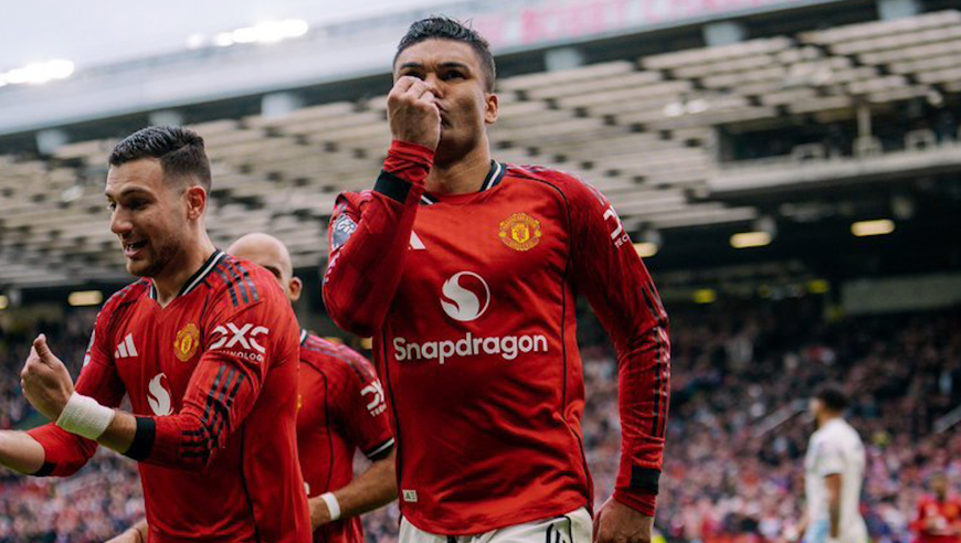 多角度实拍曼联3个进球：卡塞米罗破门亲吻队徽，库尼亚单刀谢什科折射全场气氛嗨爆