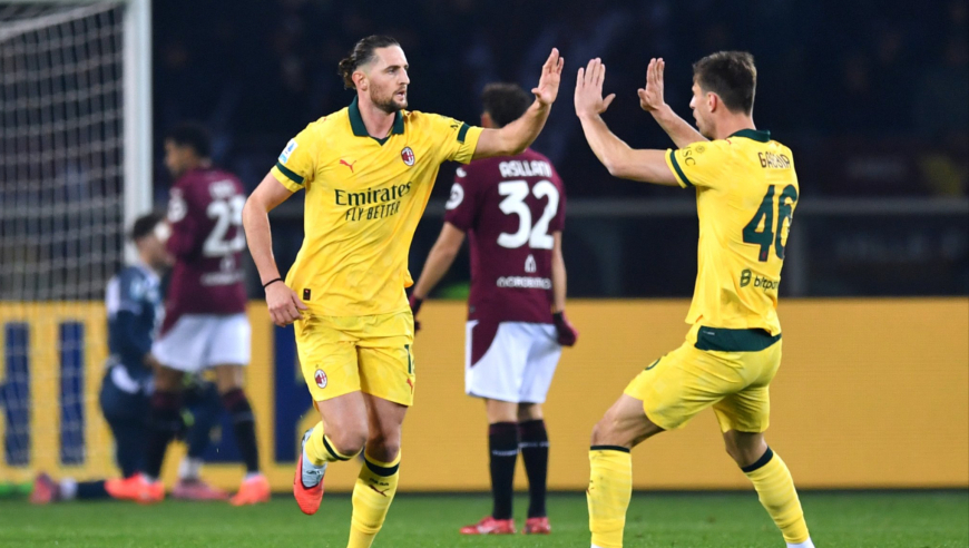 意甲：米兰客场3-2逆转都灵 普利希奇替补双响 拉比奥惊艳世界波