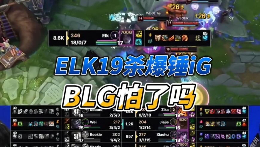 BLG看了真不怕吗？ELK招牌卡莎19杀，WBG让一追二iG