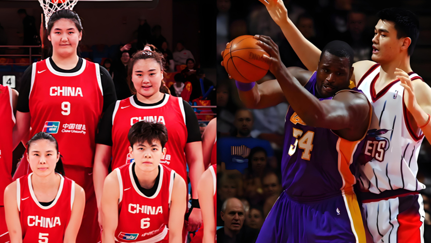 中国女篮同时拥有姚明和奥尼尔？张子宇和刘禹彤视频，火爆外网