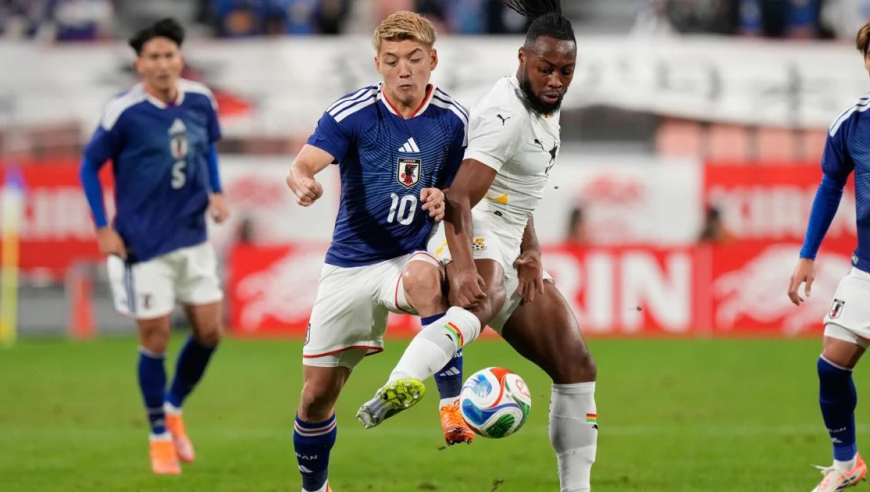 闲庭信步！友谊赛日本进加纳第二球，堂安律写意爆射打穿5人防线