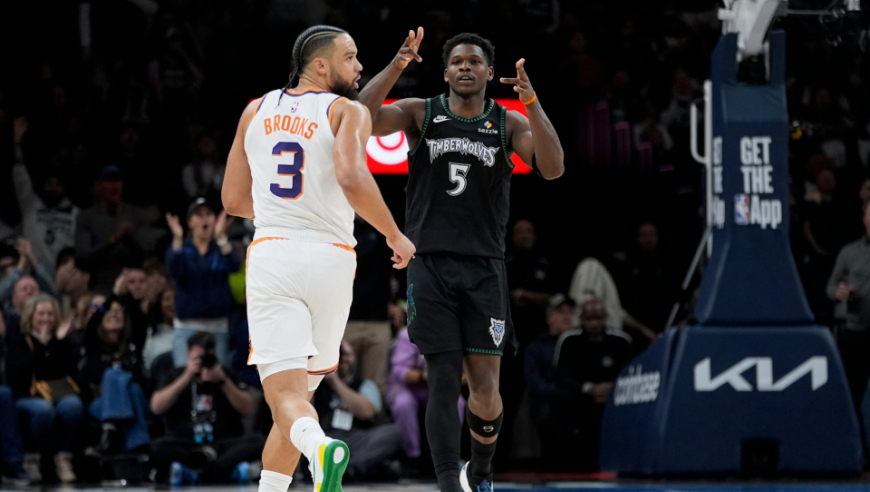 麦丹丢三分绝平！太阳双杀终结森林狼5连胜 爱德华兹40+9戈贝尔被驱逐