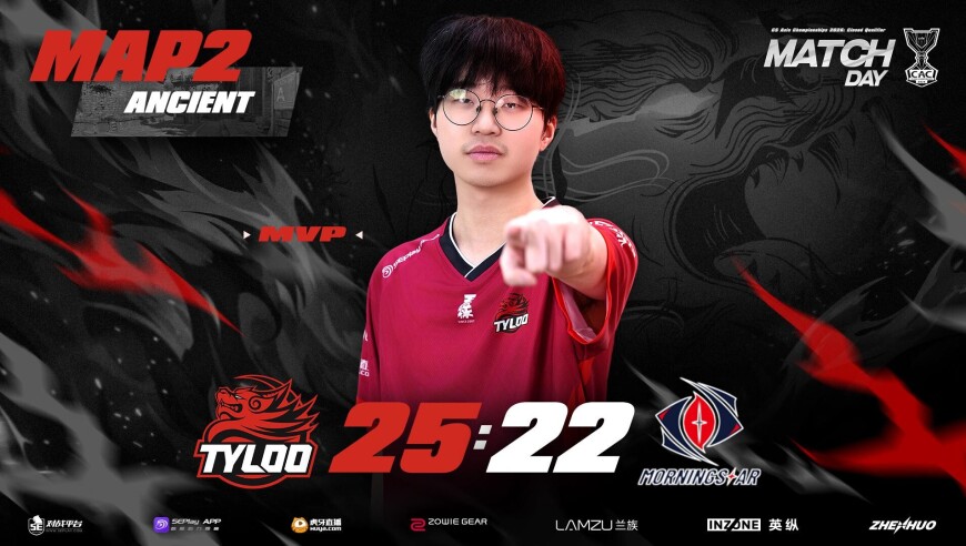 JamYoung全场66杀！TYLOO两图逆转险胜Morningstar