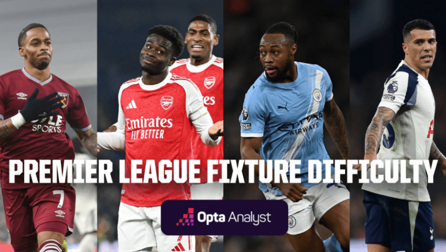 英超最后9轮赛程难度曝光：阿森纳争冠占优，铁锤帮形势严峻或助热刺保级