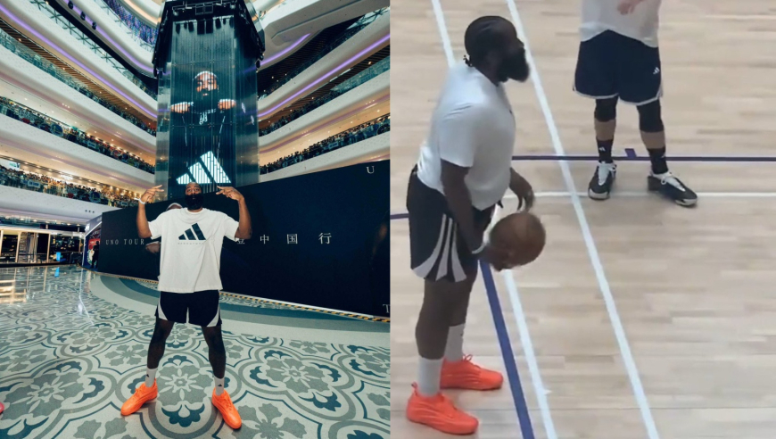 哈登中国行被拍到胖成球是塞了毛巾？一个小习惯只有铁粉才知道