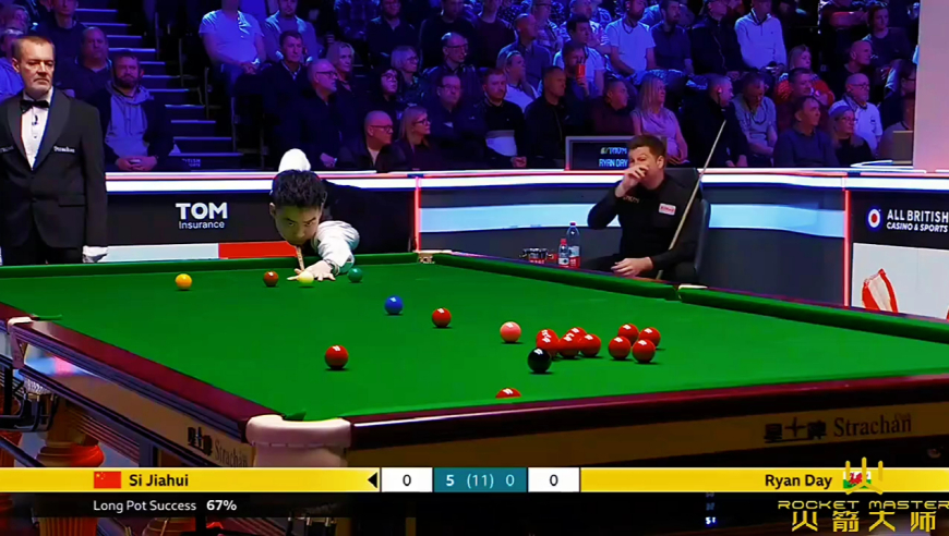 2025英锦赛，斯佳辉火力拉满，6连鞭6-0淘汰瑞恩戴，晋级16强