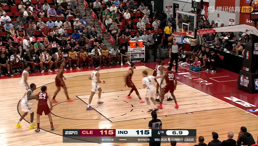 NBA夏联：骑士步行者最后时刻 印城小将最后6秒反击造杀伤罚球准绝杀
