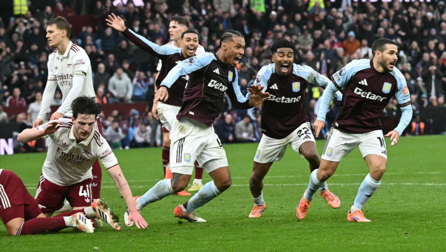 英超：阿森纳1-2客负维拉 布恩迪亚读秒绝杀 特罗萨德破门难救主