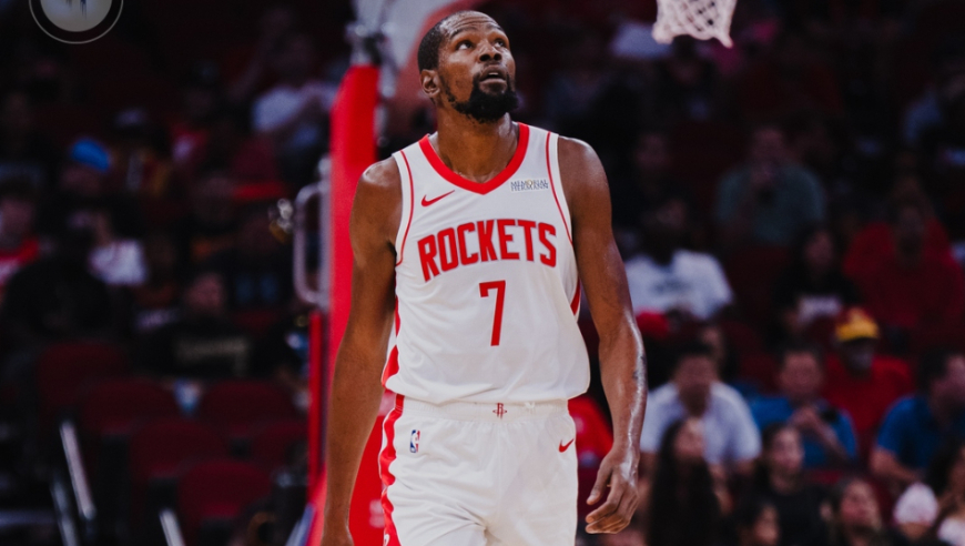 NBA季前赛：杜兰特首秀20分火箭轻取爵士 申京13+13引七人上双