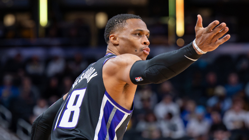 再见少年拉满弓！国王威少vs步行者集锦：24分13篮板14助攻全过程