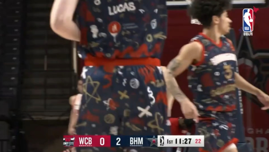 河村勇辉对阵伯明翰中队集锦：爆砍25+14助 但命中率不高