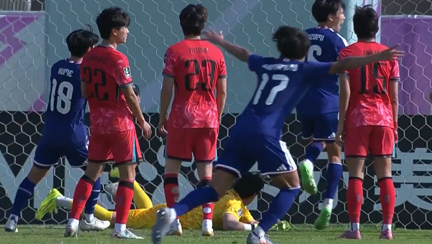 100秒看日本U23如何1-0击败韩国：张硕桓中柱，小泉佳弦一击制胜连续两届进决赛
