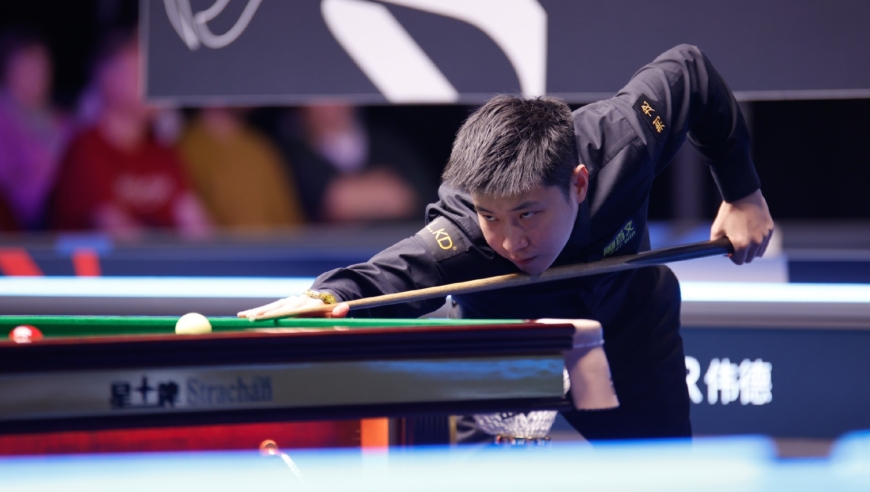 状态爆表 赵心童vs韩富源 赵心童第二局狂飙单杆128分