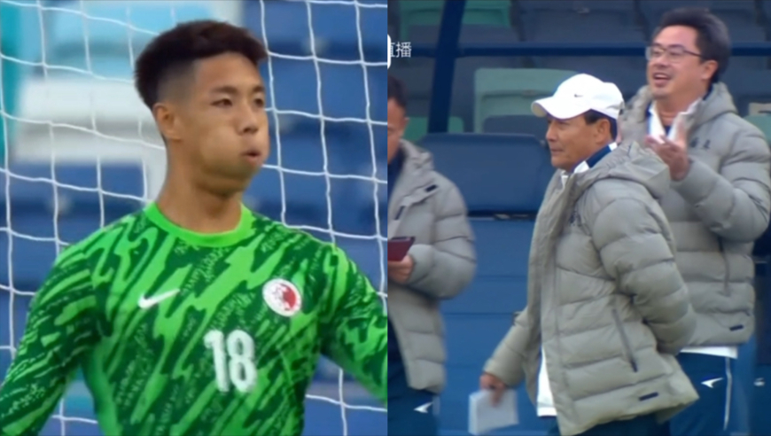 把广东教练组都逗笑了！中国香港门将卡里乌斯附体，把球扑进自家门里