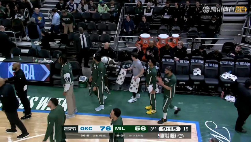 雷霆雄鹿火爆冲突原声完整版：波蒂斯凶狠恶犯 华莱士报复还没怼动