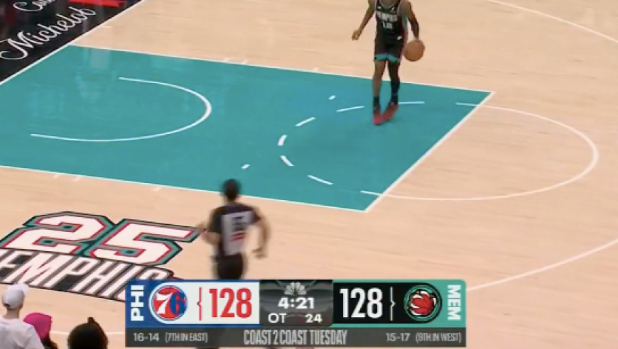 莫兰特加时1打0刹车停留2秒等待对手，最终惨遭绝杀