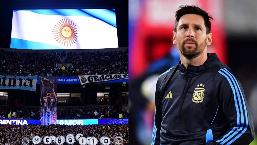 让人动容！梅西国家队生涯在祖国的最后一战，赛前红着眼眶进行热身