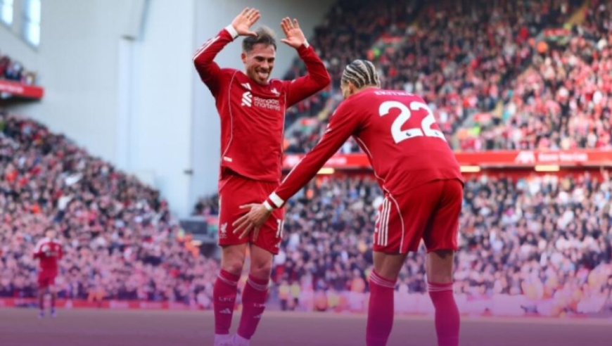 英超-利物浦5-2西汉姆暂升第5，红军3次角球得分，埃基蒂克1射2传