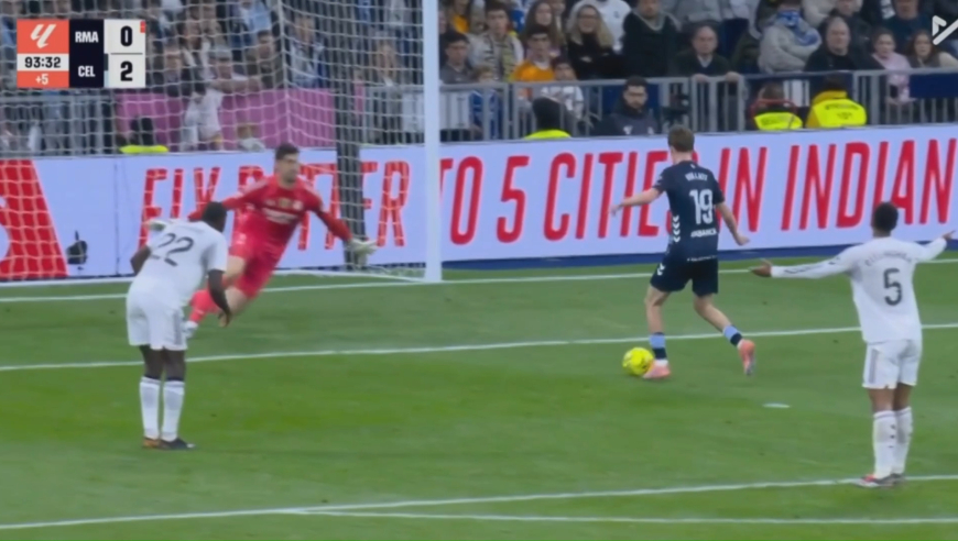 杀人诛心！慢镜还原塞尔塔羞辱式进球戏耍皇马，姆巴佩傻眼了