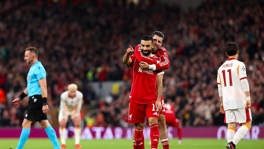 欧冠：利物浦4-0加拉塔萨雷将战巴黎 萨拉赫传射迎欧冠50球里程碑