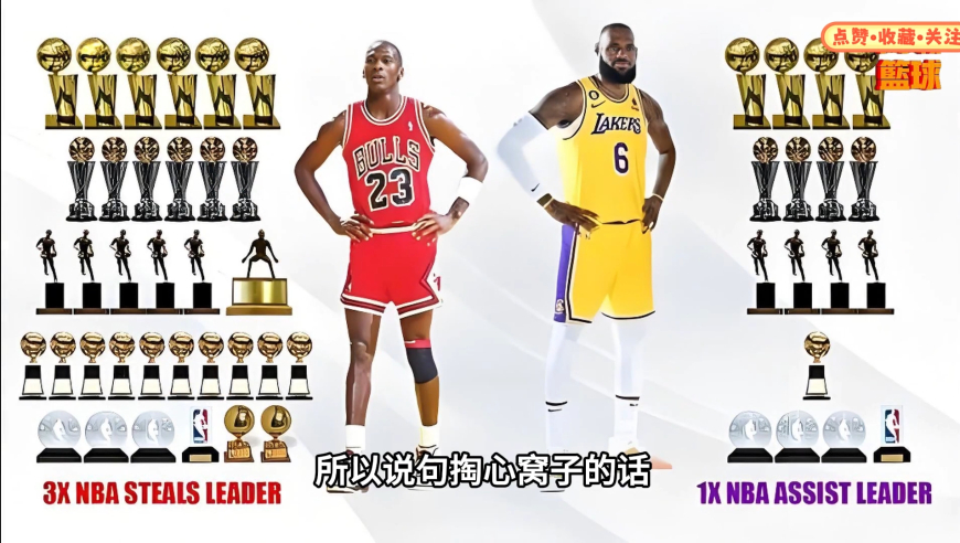 詹姆斯与乔丹获得荣誉各自有多少？