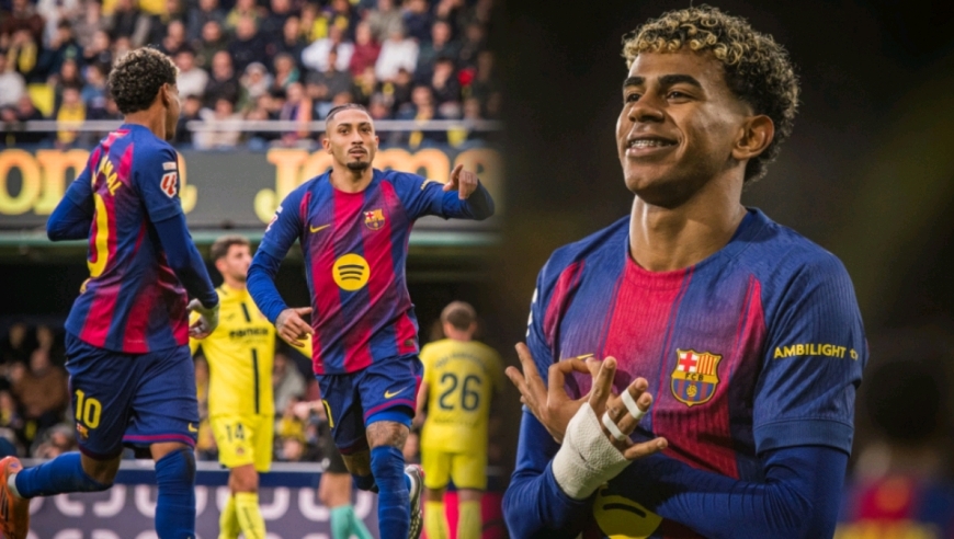 咆哮版解说巴萨2-0年度收官：拉菲尼亚造点罚中，亚马尔造红牌破门