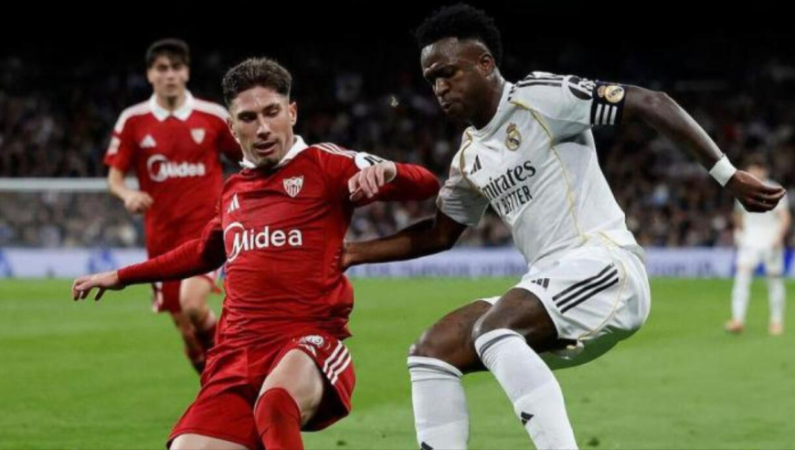 西甲-3连胜！皇马2-0塞维距榜首1分，姆巴佩年度59球平C罗纪录，贝林厄姆头球破门