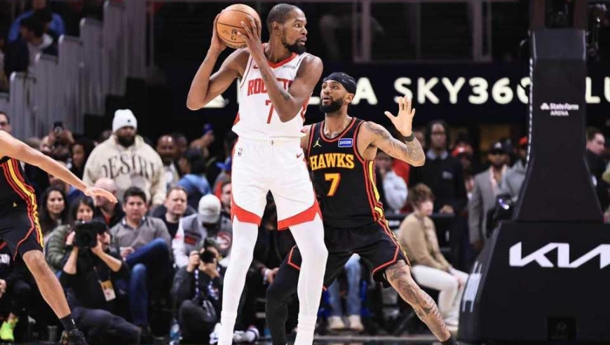 火箭终结老鹰4连胜！杜兰特31分被肘出血 小史密斯3断5帽申京14中3