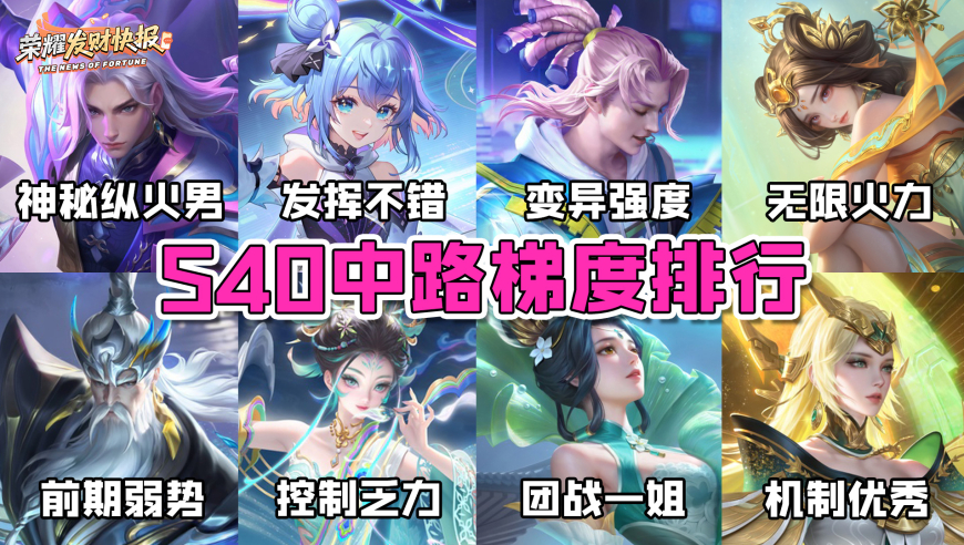 S40中路梯度排行！小乔仅排T2，10年老英雄竟变异成T0！